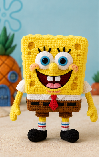 Bob Esponja amigurumi