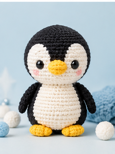 Pingüino amigurumi